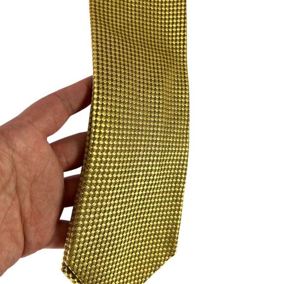 Ermenegildo Zegna Gold Tie - 100% Silk - Classic Textured Made In Italy - Picture 6 of 12